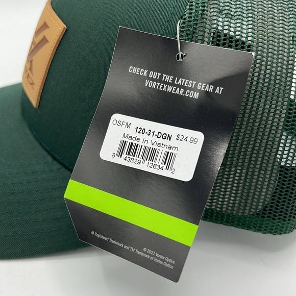 VORTEX GREEN MESH TRUCKER BALL CAP HAT BRAND NEW WITH TAGS OSFM - Picture 5 of 7